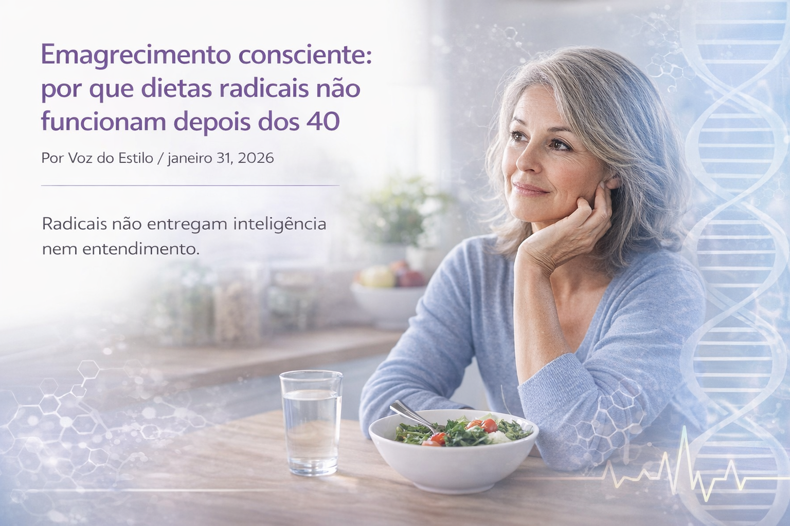 Emagrecimento consciente: por que dietas radicais não funcionam depois dos 40