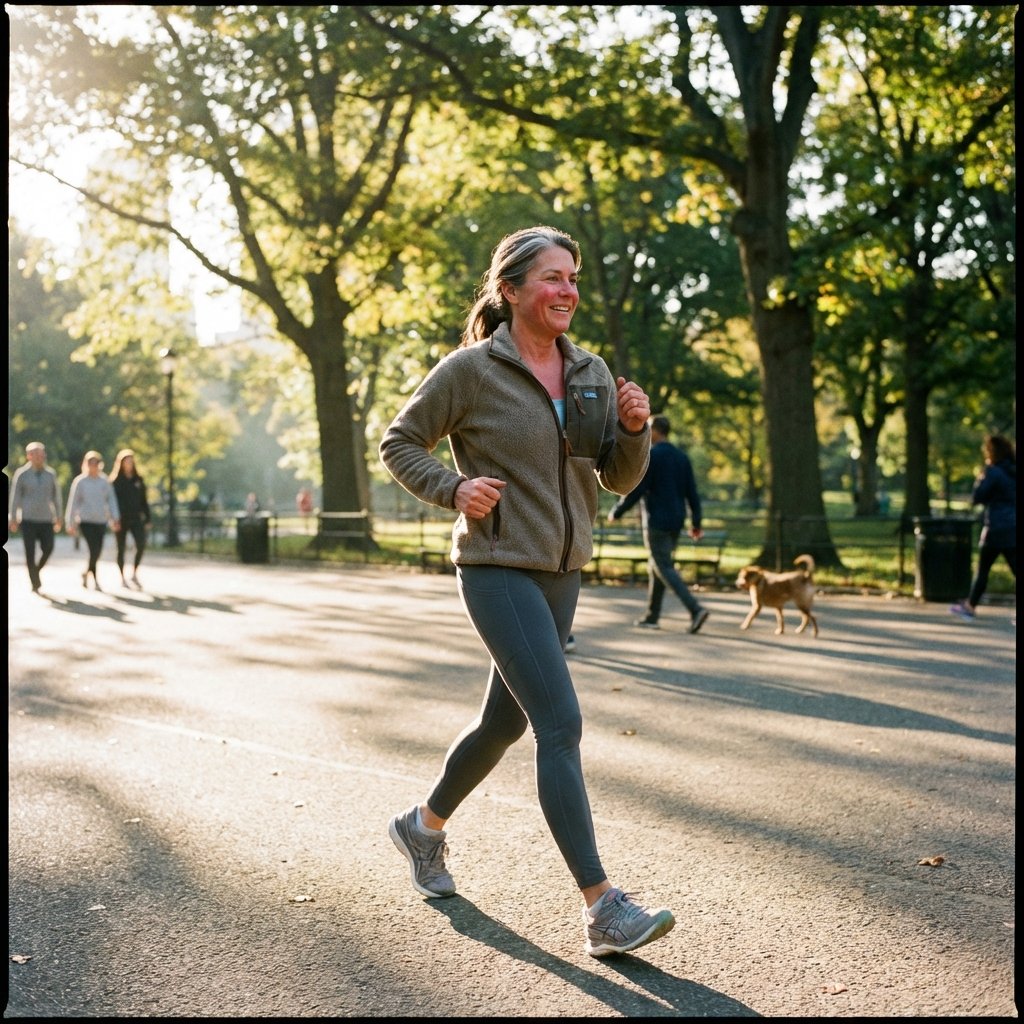 Mulher caminhando ao ar livre