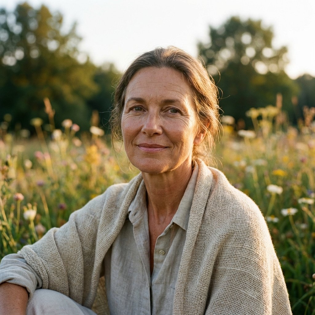 Mulher madura em momento de autocuidado