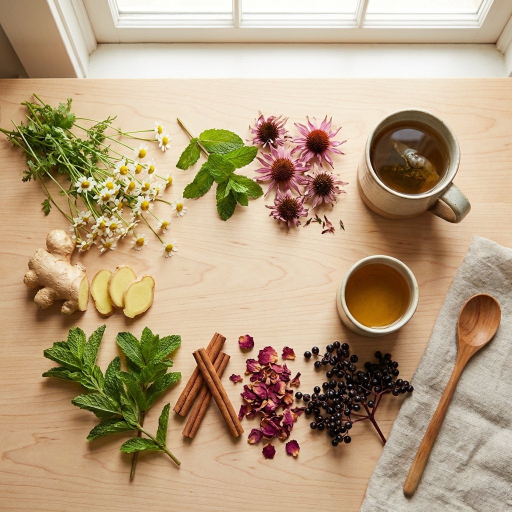 Preparando o chá com ingredientes naturais